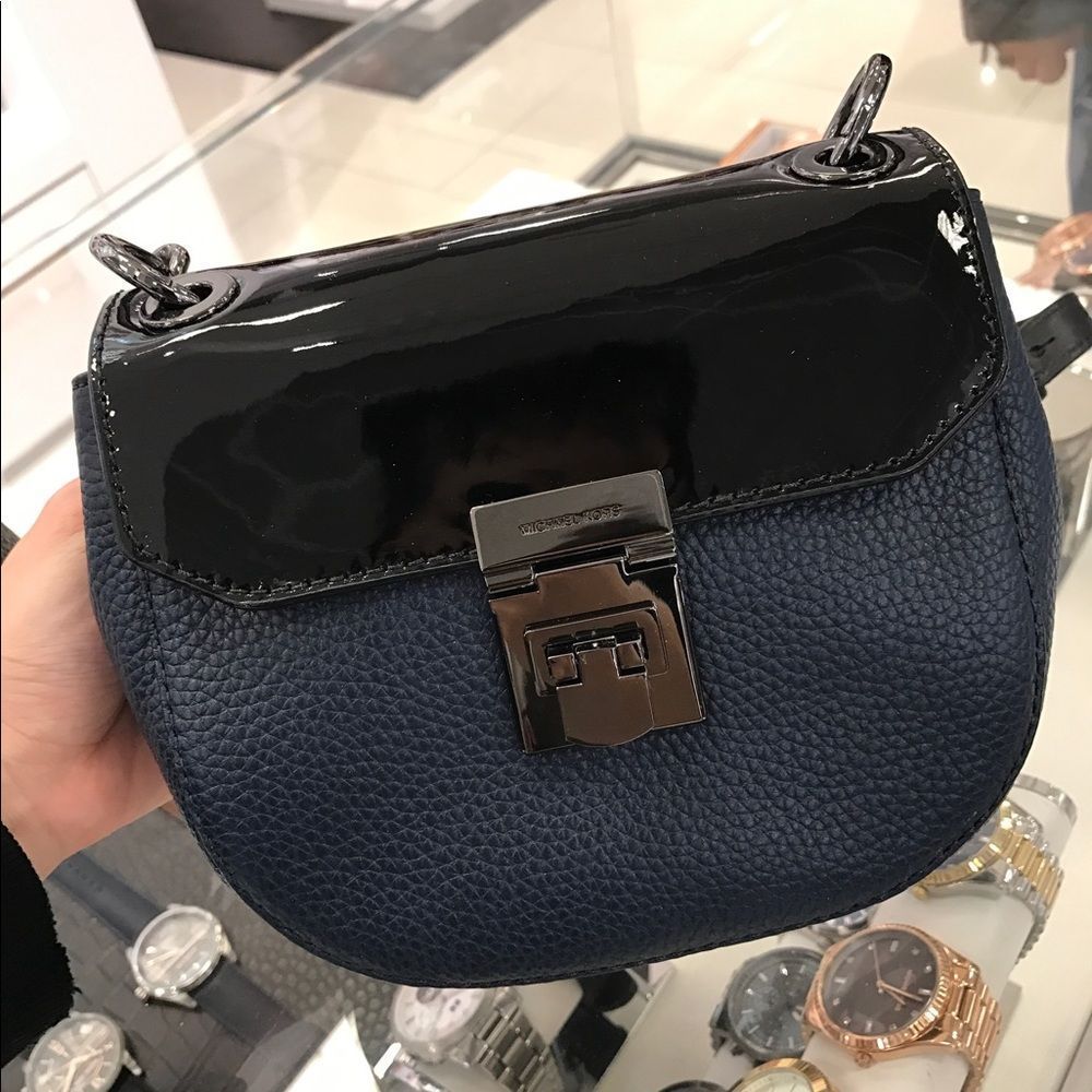 NWT MICHAEL KORS CECELIA LEATHER SADDLE CROSSBODY BAG